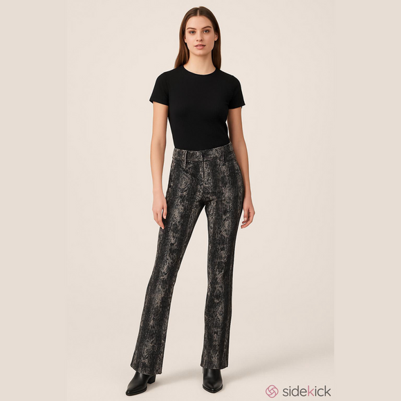 Lena Gabrielle Pants - Lena Gabriella Black and White Snake Print Fabric